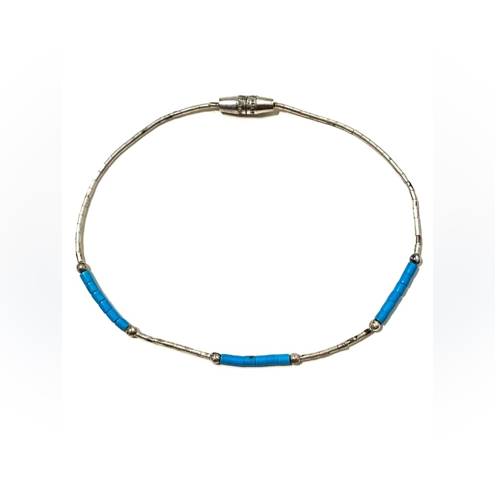 Liquid Sterling Silver Turquoise Bracelet 7”
